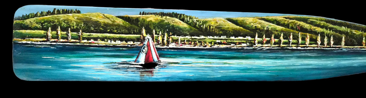 Kinloch Bouy - Taupō NZ Oil painted paddle