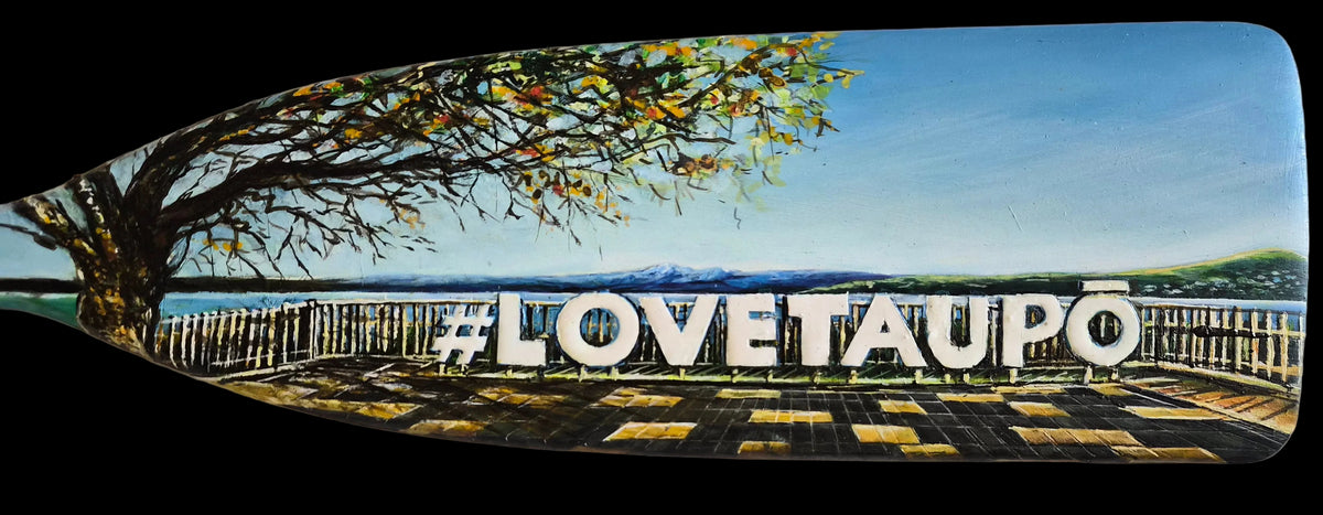 # Love Taupō  NZ | oil painted paddle