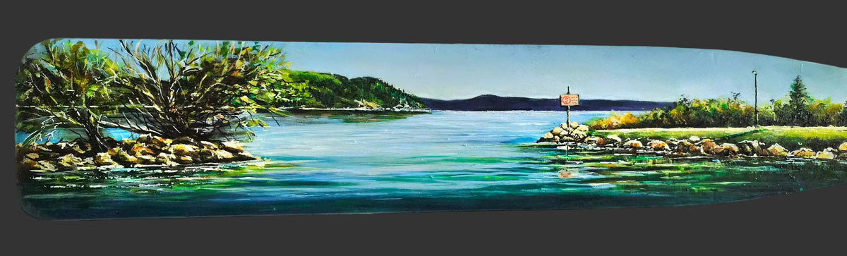 Kinloch Marina Taupō NZ - Oils on wooden paddle