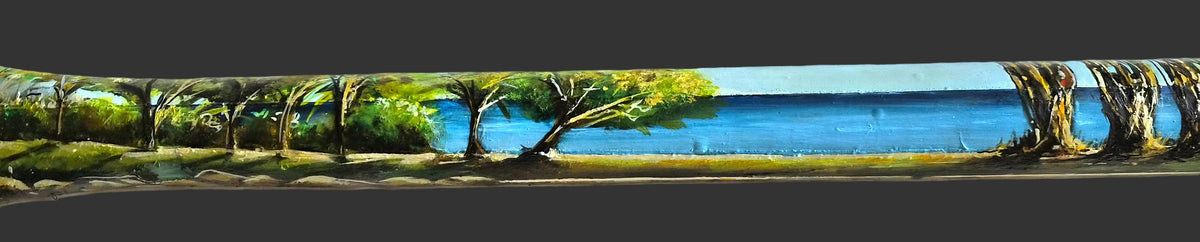 Kinloch Marina Taupō NZ - Oils on wooden paddle