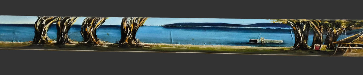 Kinloch Marina Taupō NZ - Oils on wooden paddle