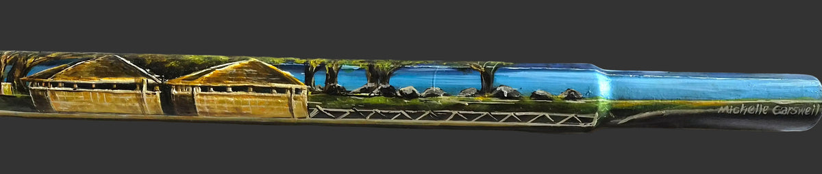 Kinloch Marina Taupō NZ - Oils on wooden paddle
