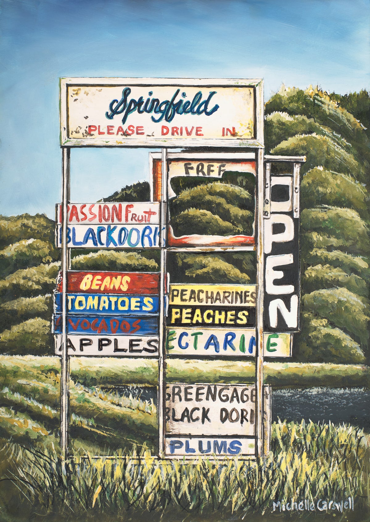 Springfield Sign - Summer  - Pakowhai Road Hastings